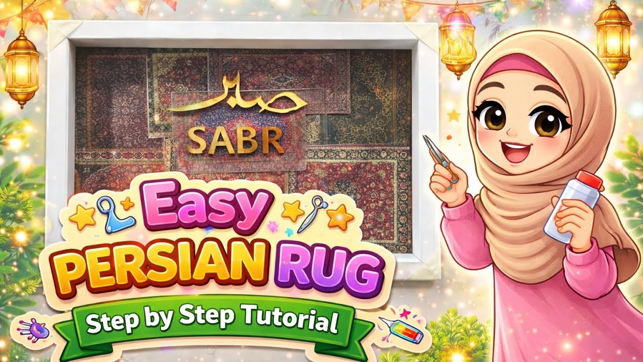 Easy Ramadan Craft | Persian Rug Wall Frame | SABR Islamic Decor | Step by Step Tutorial