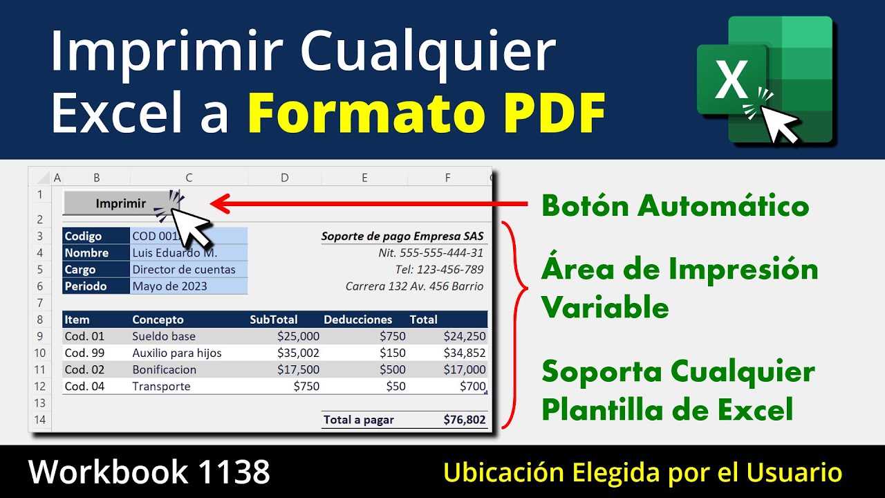 Botón para Imprimir Cualquier Formato de Excel a PDF