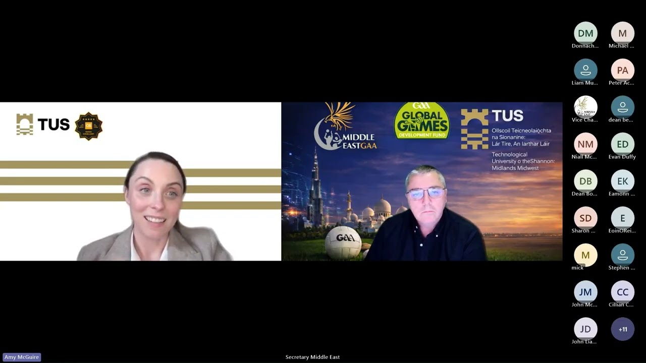 Nutrition in High Performance environments hosted by Middle East GAA and TUS' Dr Amy McGuire