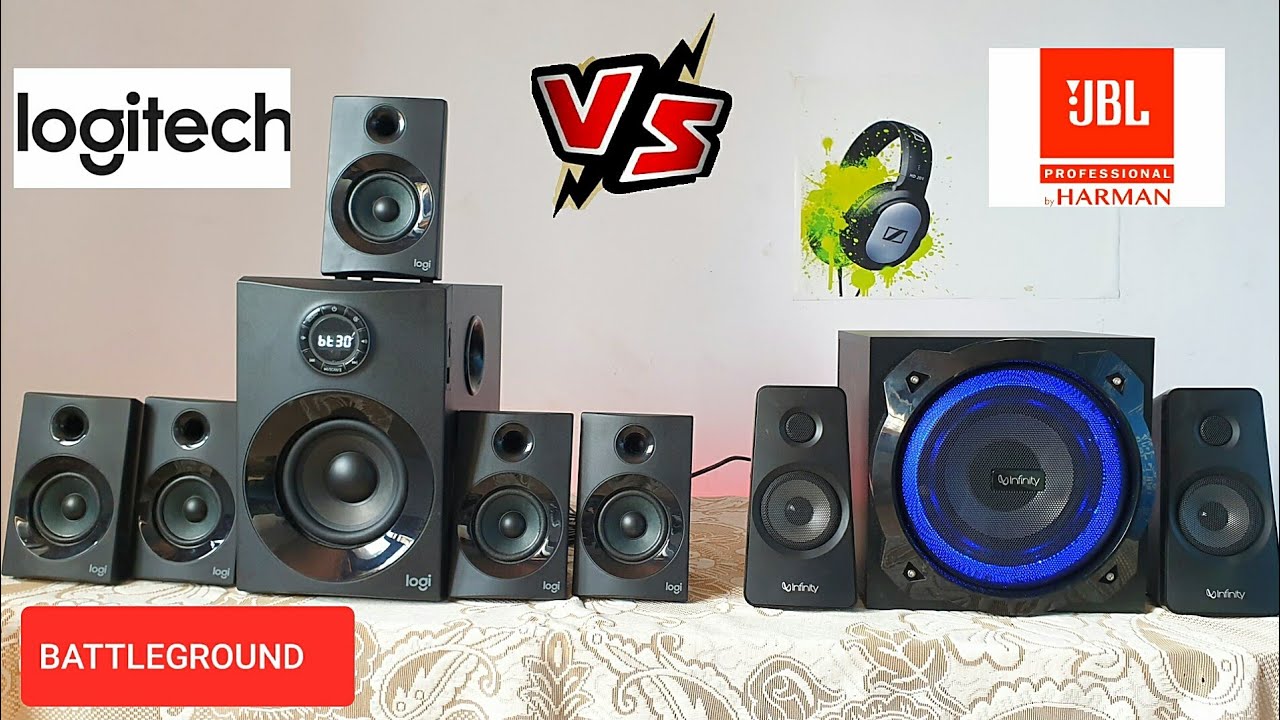 Infinity (JBL) HARDROCK 210 VS Logitech Z607 5.1 HOME THEATRE | BATTLEGROUND | SOUND COMPARISON