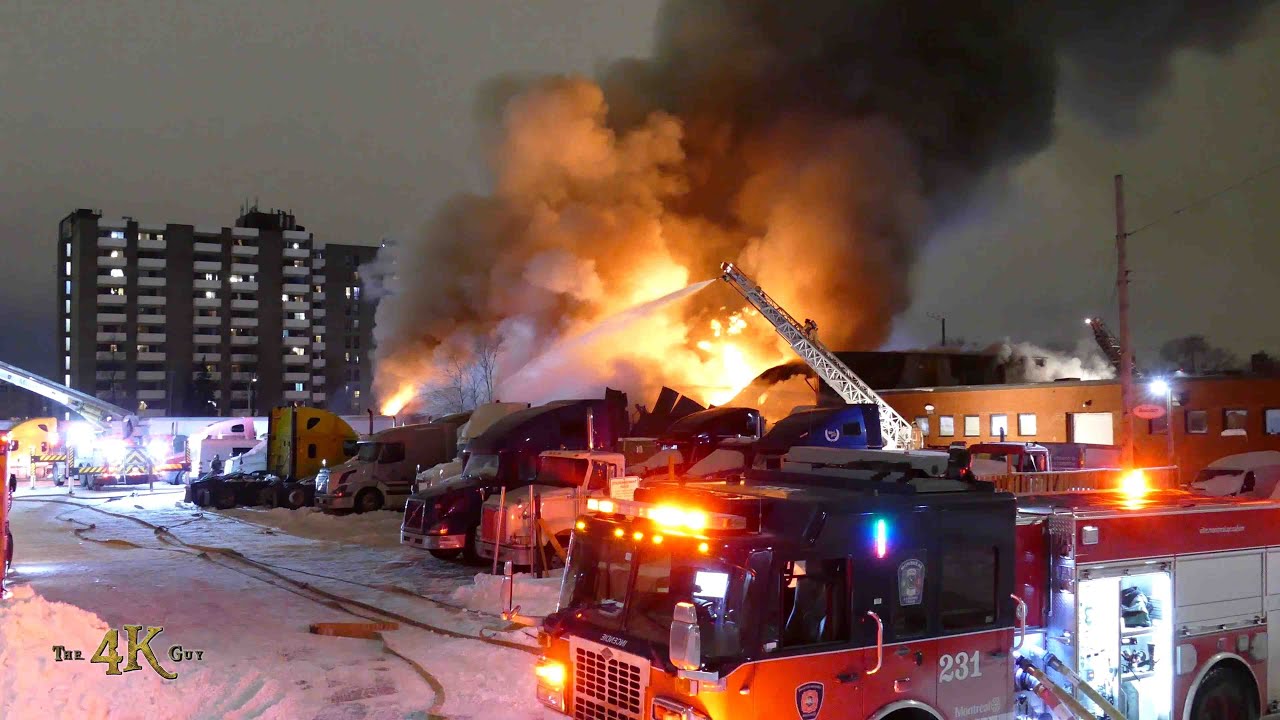 St-Laurent: Feu énorme sur la rue Ward / Massive fire engulfs building 2-9-2020