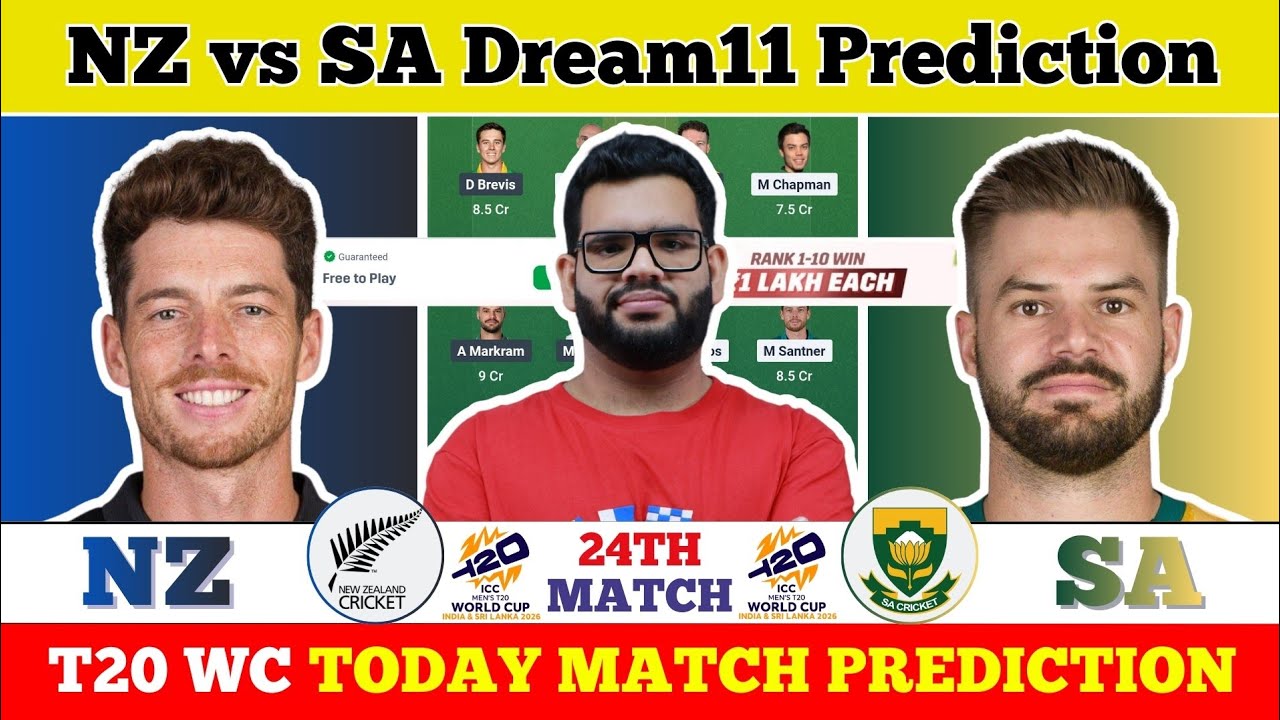 NZ vs SA Dream11 Prediction| NZ vs SA Today Match Prediction| T20 World Cup Match 24