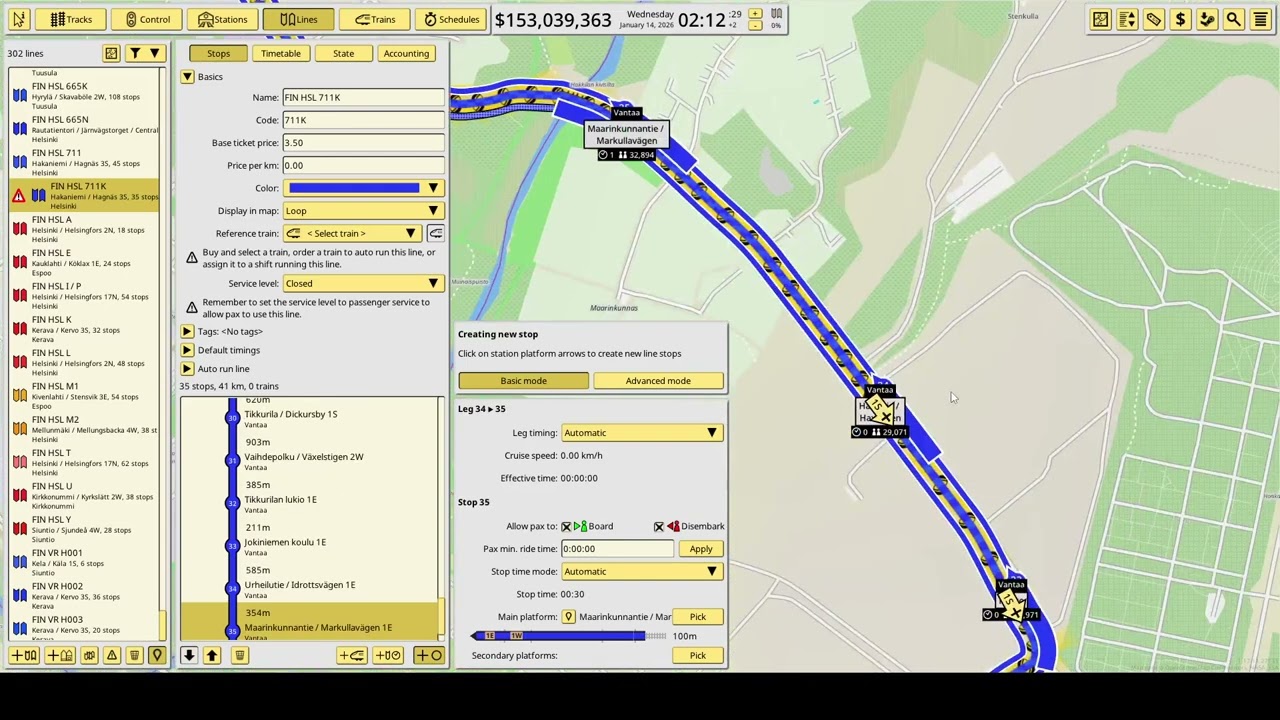NIMBY Rails - Creating HSL Line 711K