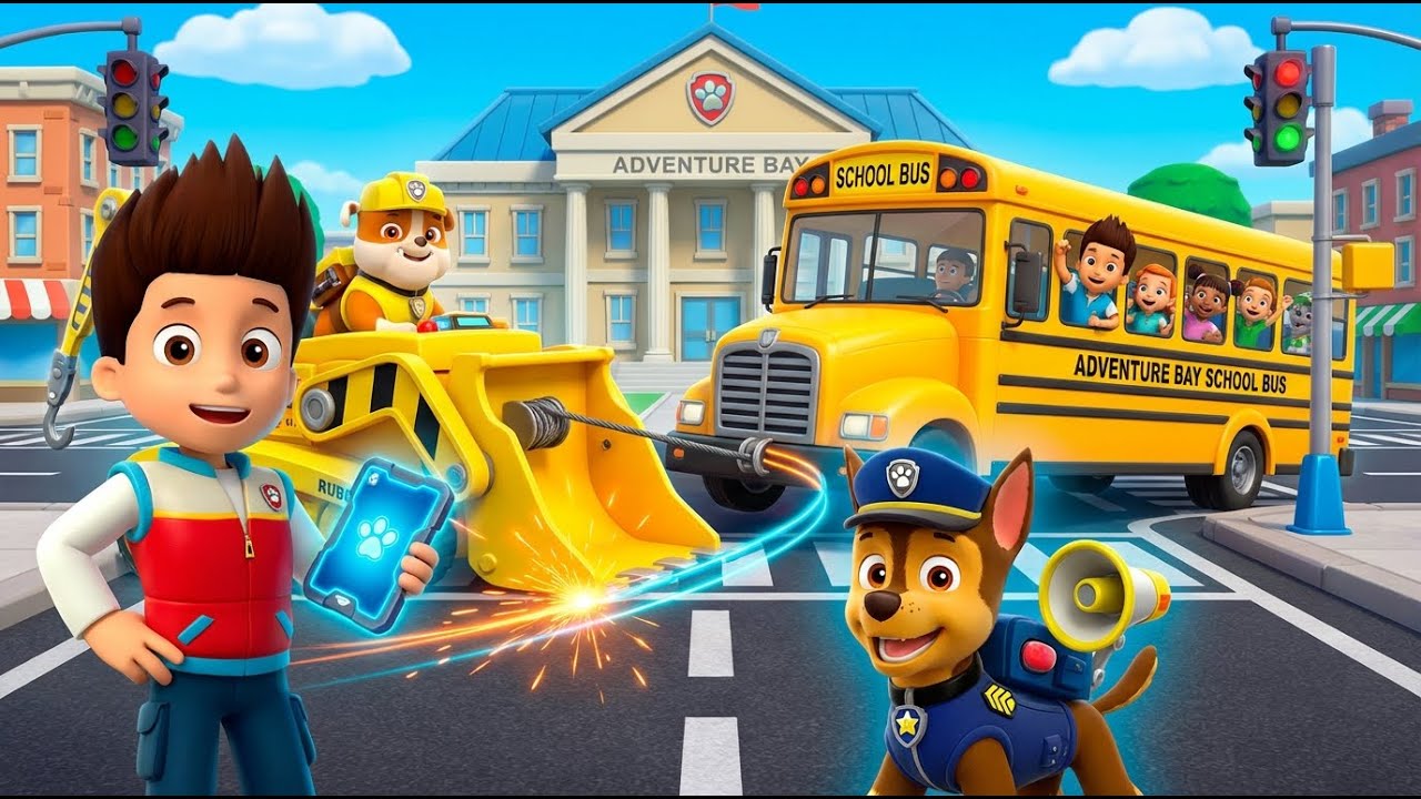 PAW Patrol: Pups Save the School Bus! 🚌🚦 | Intersection Traffic Jam & Heavy-Duty Bus Rescue!