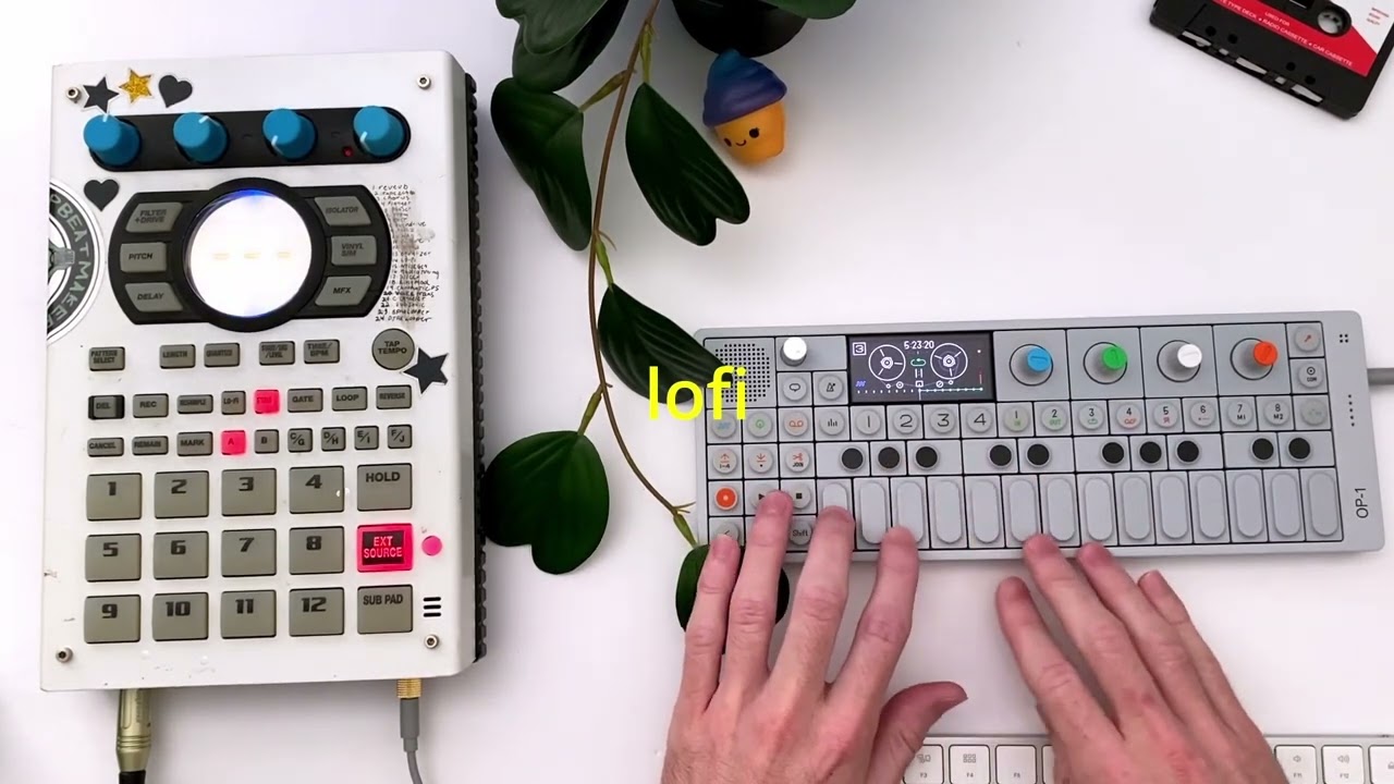 Making a chill lofi hop hop beat from scratch with three samplers