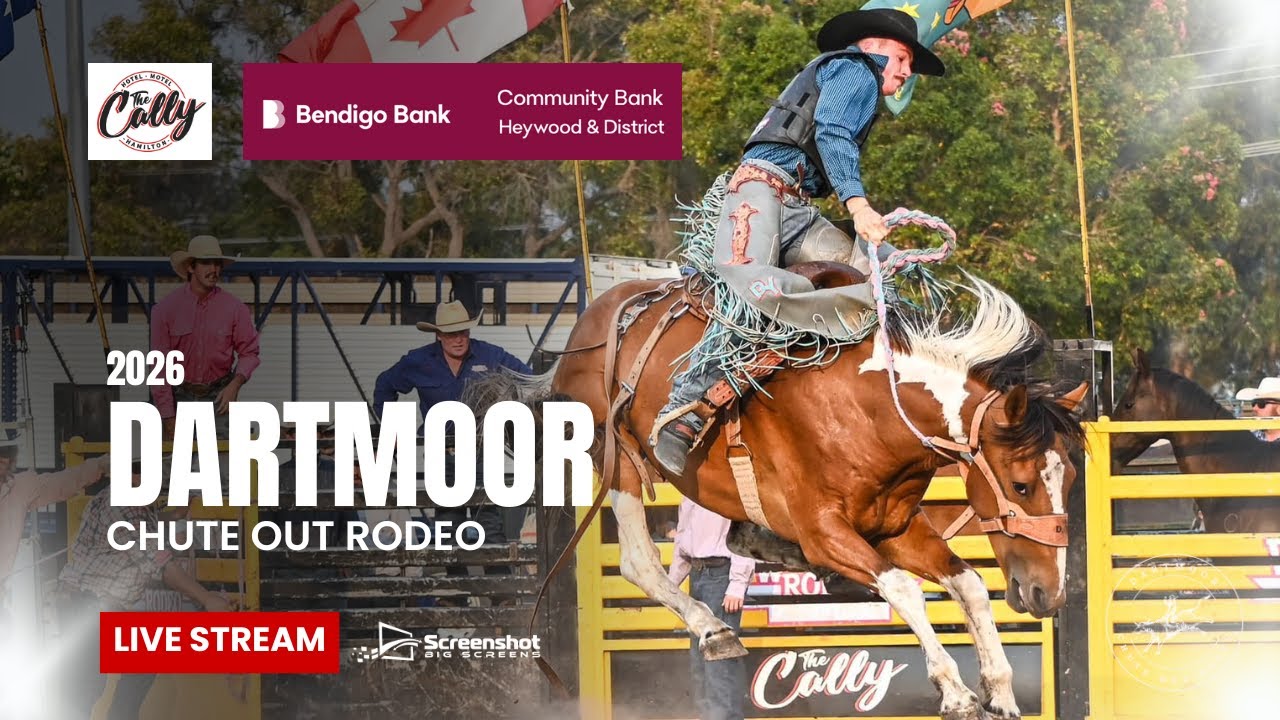 LIVE STREAM | 2026 Dartmoor Chute Out Rodeo | Sat 7 February 2026 | Dartmoor Football Netball Club