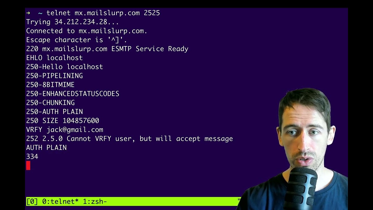 Подключение к почтовому серверу — проверка SMTP через telnet (отправка электронной почты из терми...