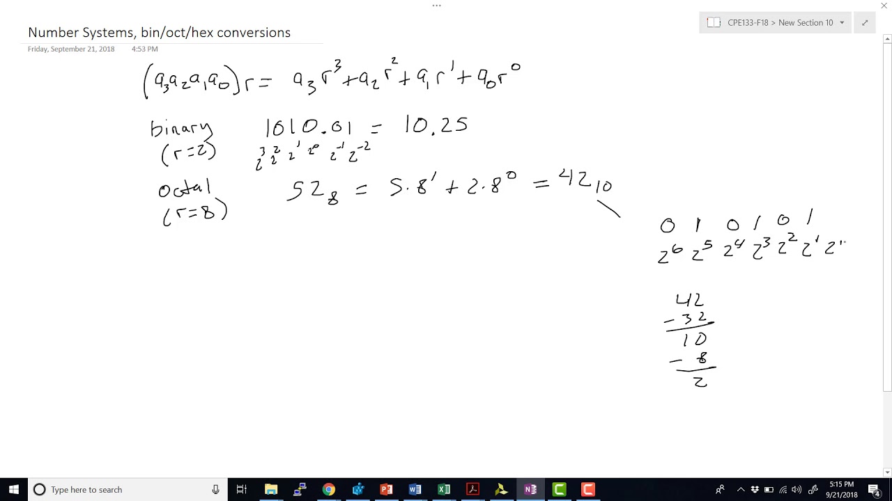Lecture 1B Number systems, binary, octal, hex