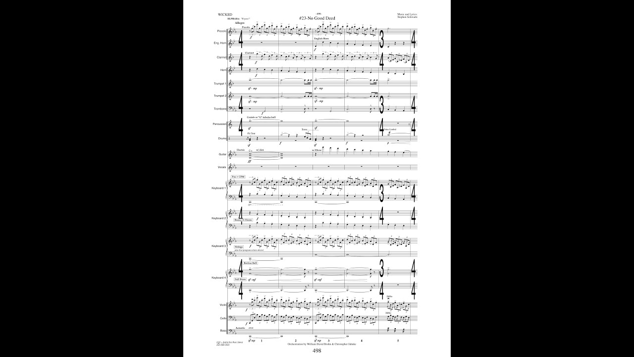 Wicked - No Good Deed - Full Score