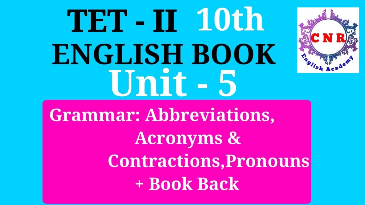 TET Paper 1 & 2 | 10th English Book | Unit 5 | Grammar|