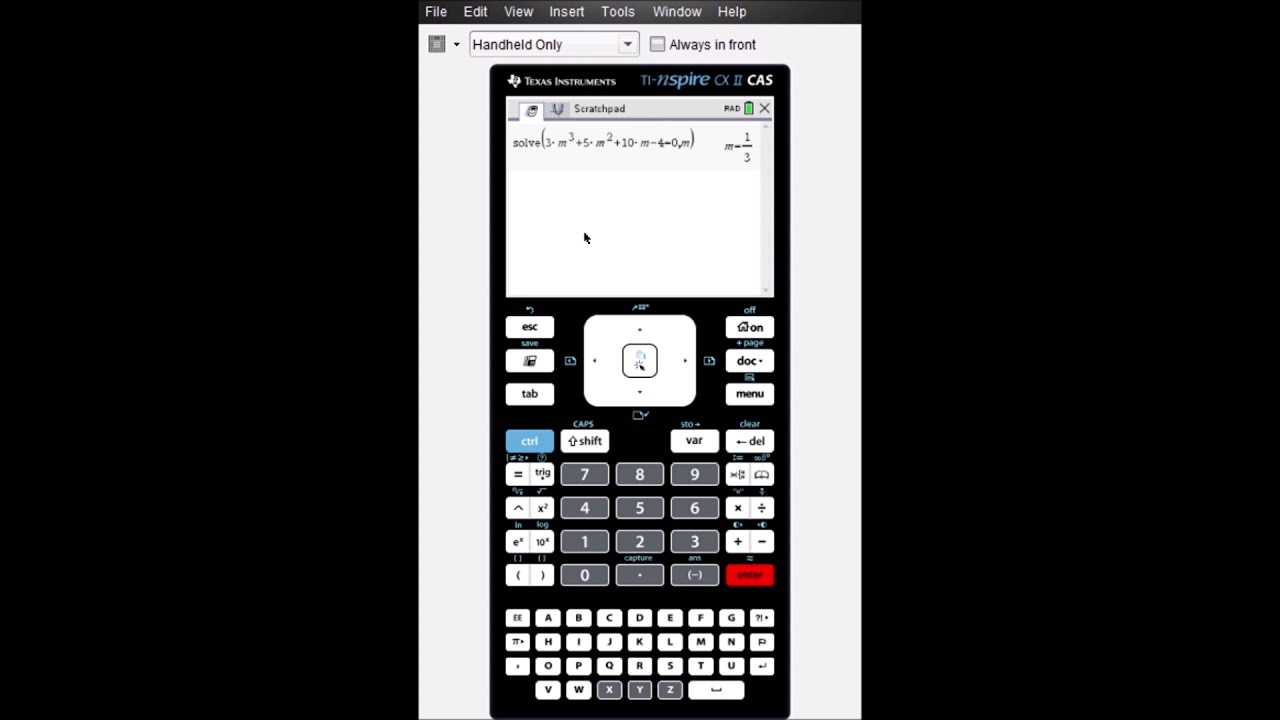 Using the TI-Nspire CX CAS to Solve an Algebraic Equation