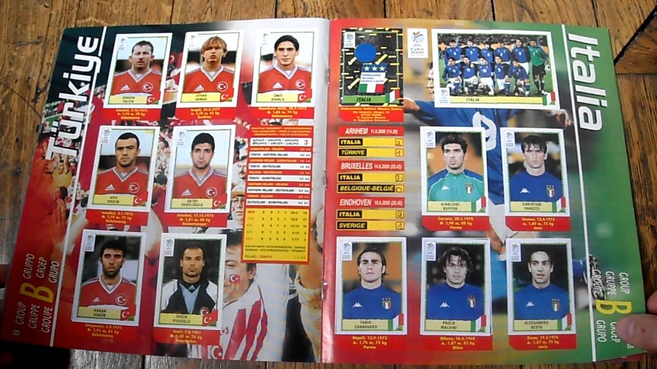 UEFA EURO 2000 ALBUM STICKERS COLLECTION PANINI COMPLETE
