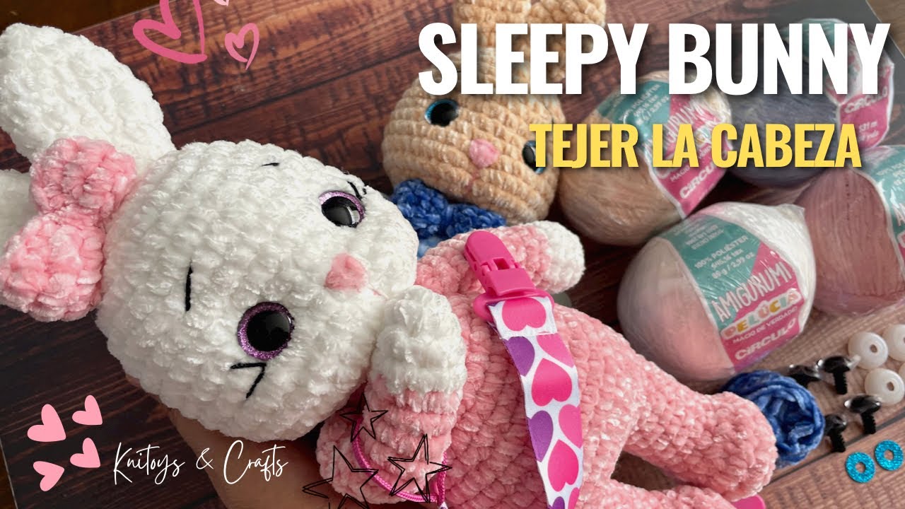 ❣️Tiernos CONEJITOS Sleepy Bunny Baby AMIGURUMI fácil y rápido de tejer - Cabeza