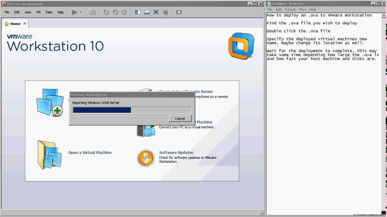 Simple guide to deploying an OVA to VMware Workstation