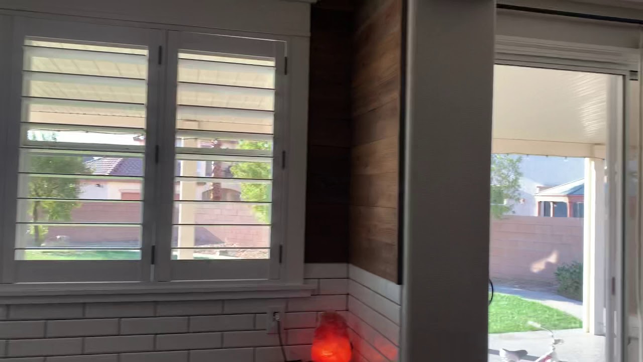White wood shutters