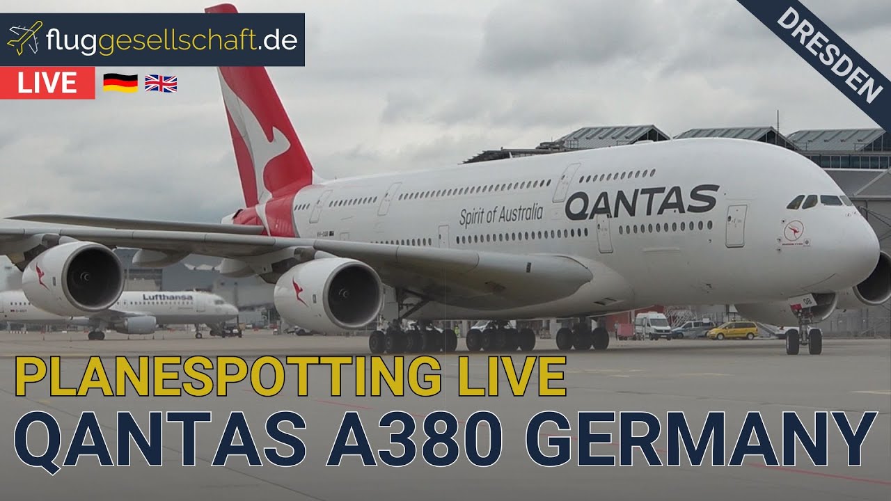 🦘Qantas A380 LIVE at Dresden Airport Germany | July 2025 VH-OQG Takeoff