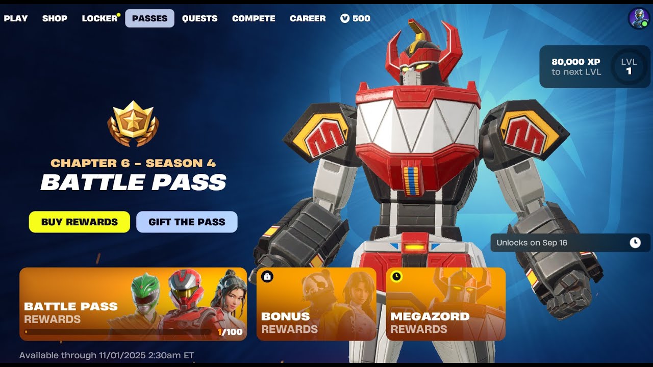 Fortnite, Chapter 6 Season 4, Battle Pass !