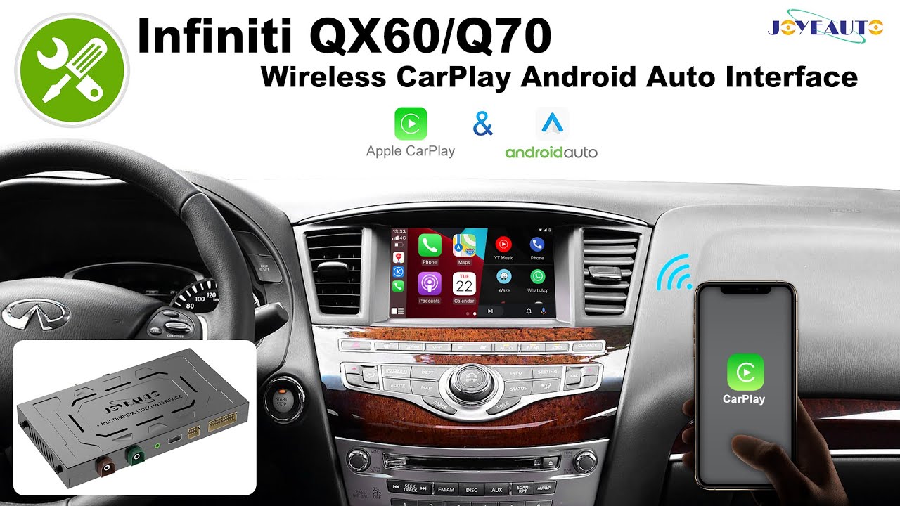 How to install JoyeAuto Wireless CarPlay Android Auto Interface for Infiniti QX60 Q70