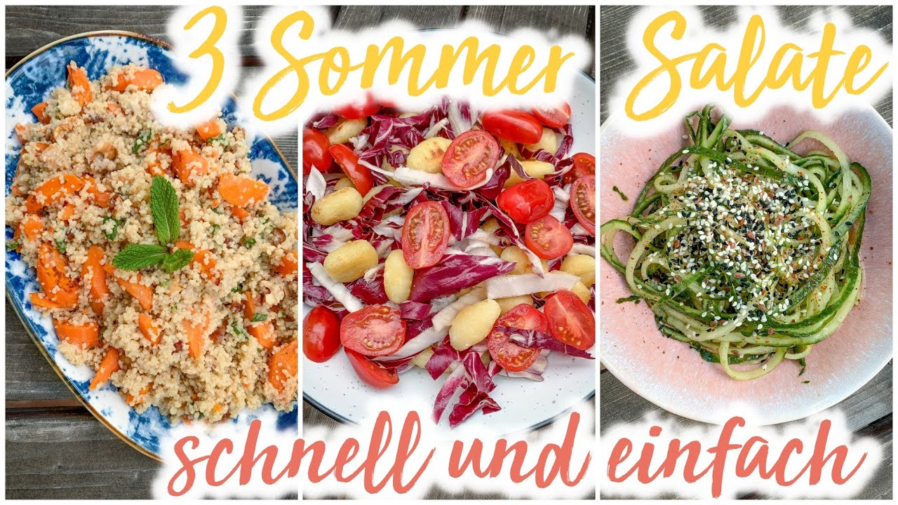 3 SCHNELLE SOMMER SALATE. Vegan & einfach. Günstig & gesund abnehmen. Perfekt zum mitnehmen.