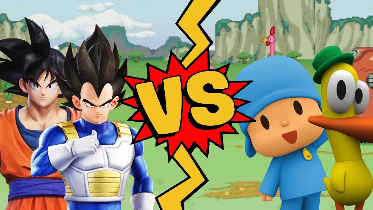 M.U.G.E.N Battles | Goku/Vegeta vs Pocoyo/Pato | Dragon Ball Z vs Pocoyo