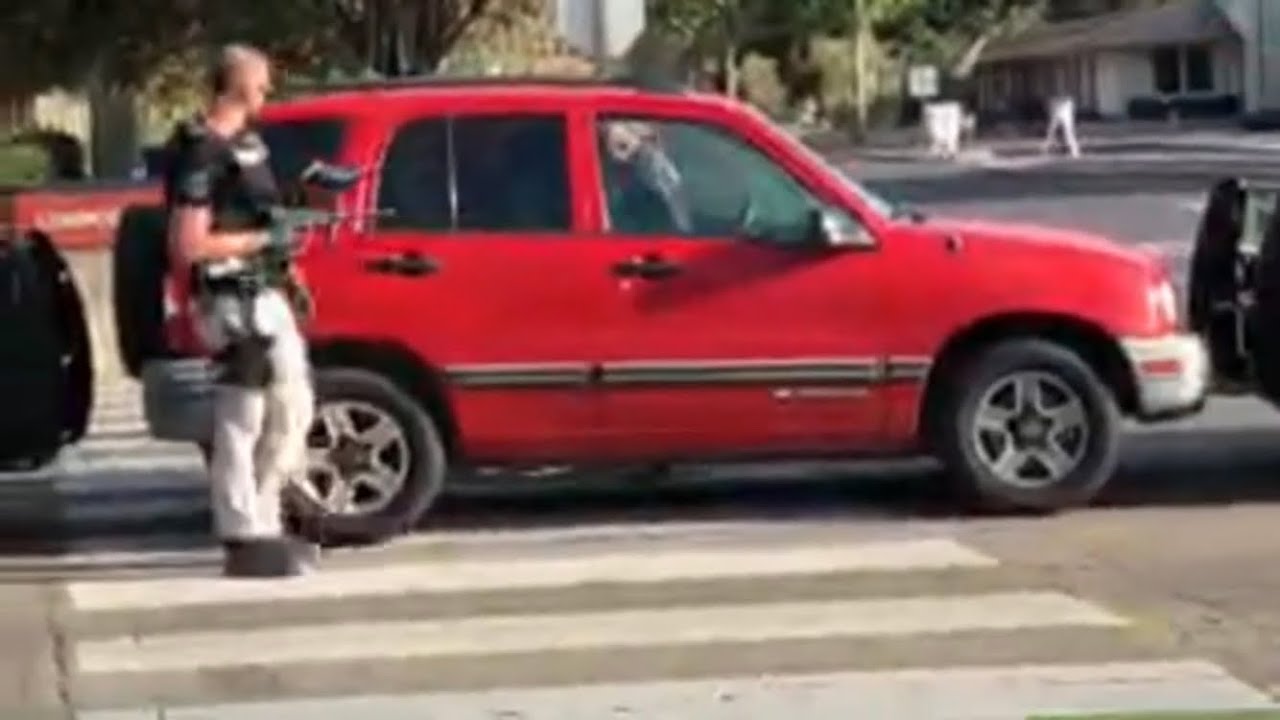 Vehicle almost hits pedestrian…Lompoc California.