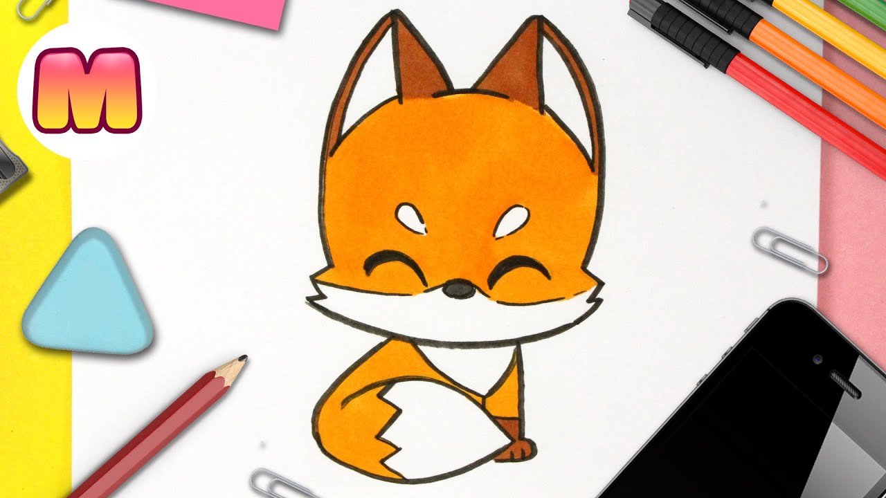 COMO DIBUJAR UN ZORRO KAWAII - dibujos kawaii faciles - Aprender a dibujar animales kawaii