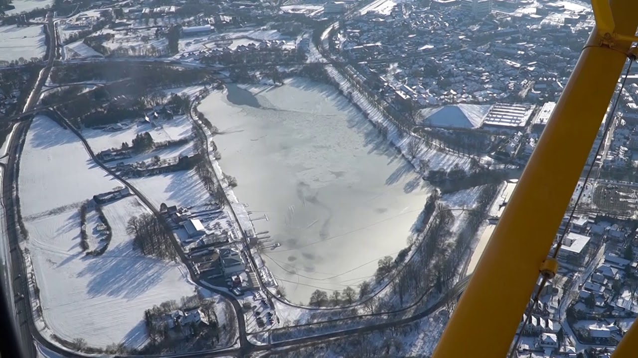 Aus der Luft betrachtet: Nordhorn im Schnee