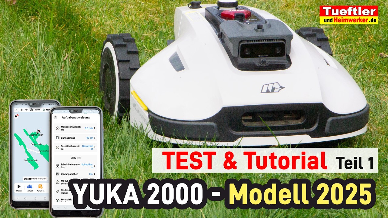 Yuka 2000 Mähroboter & Kehrmaschine -Test u. Tutorial  Modell 2025 Teil 1- 