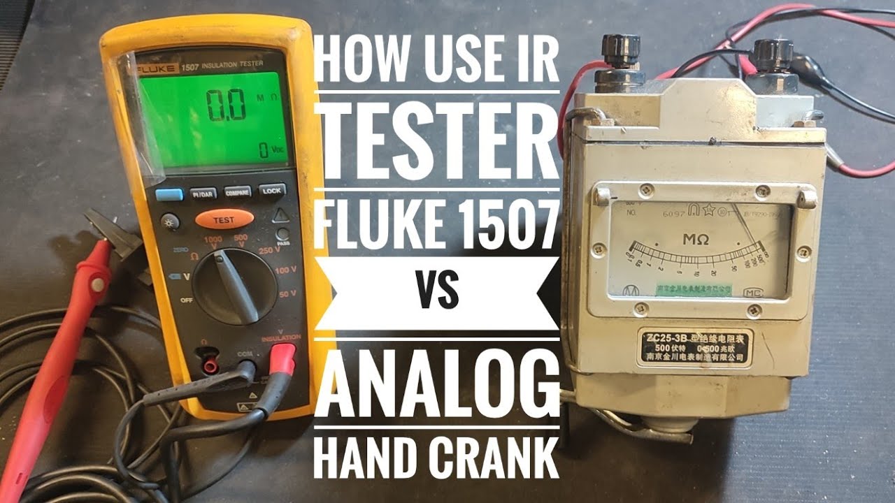 How to use Fluke 1507 vs Analog hand crank IR meter | what is Megger Test?