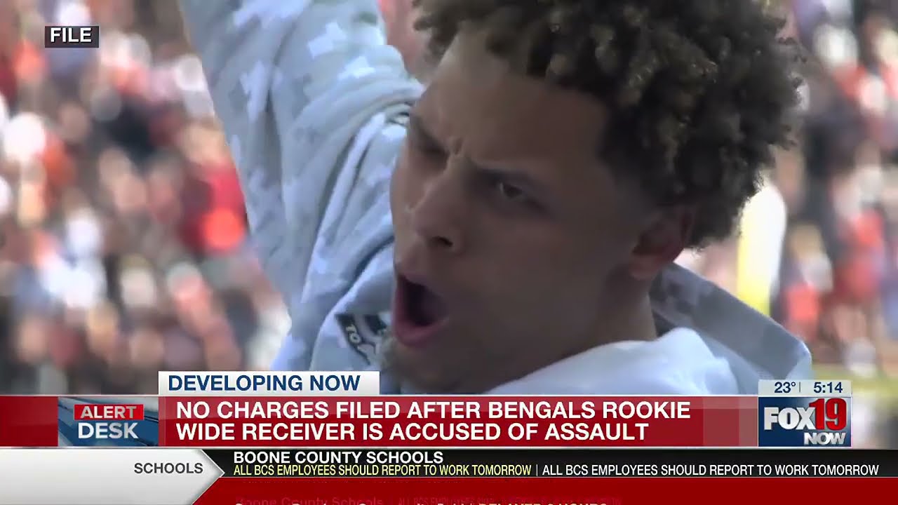 No charges filed after Bengals rookie wide receiver is accused of assault