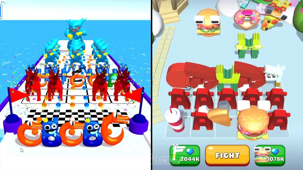 Alphabet Dino Run VS Merge Alphabet Food Battle ⭐⭐⭐⭐⭐ Number Lore, Alphabet Lore abcdvwxyz