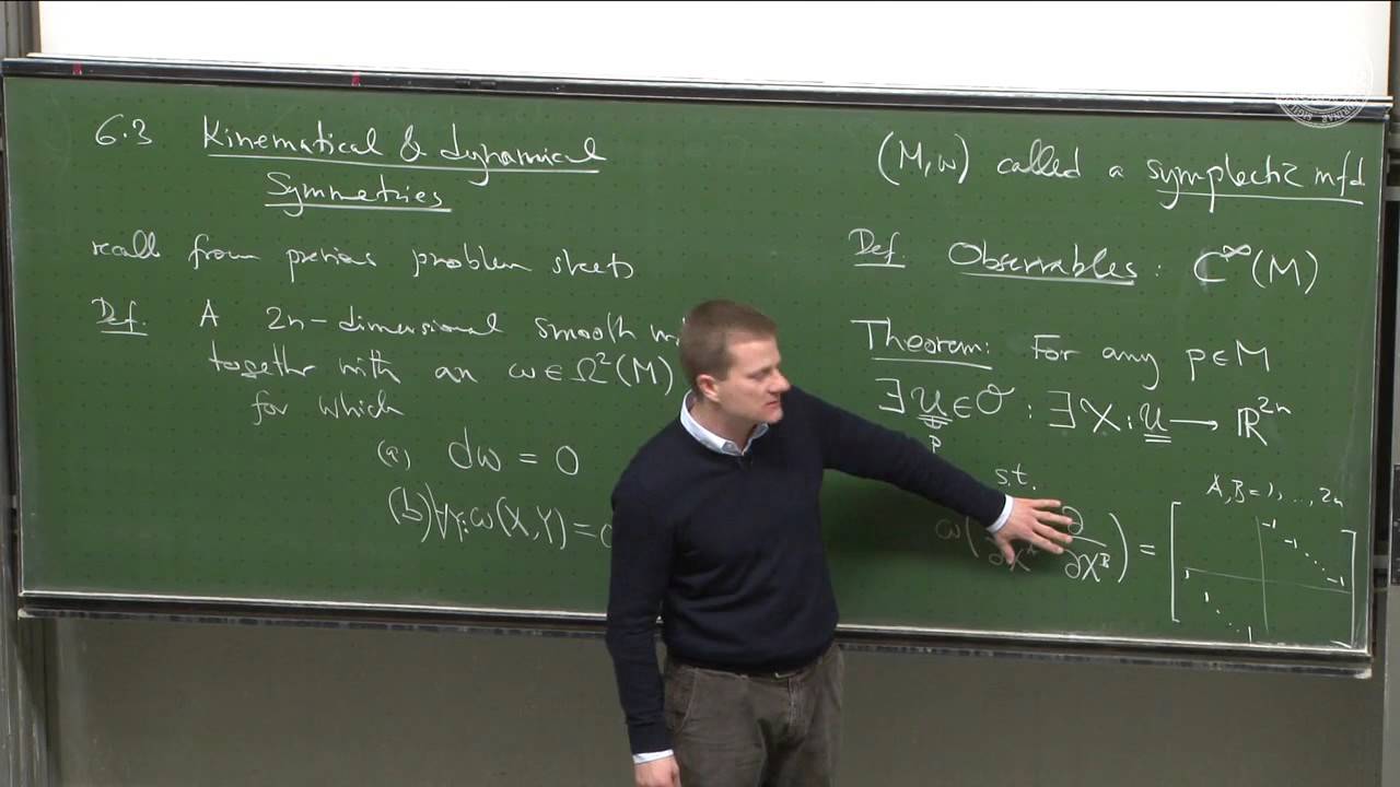 Application: Kinematical and dynamical symmetries - Lec 28 - Frederic Schuller