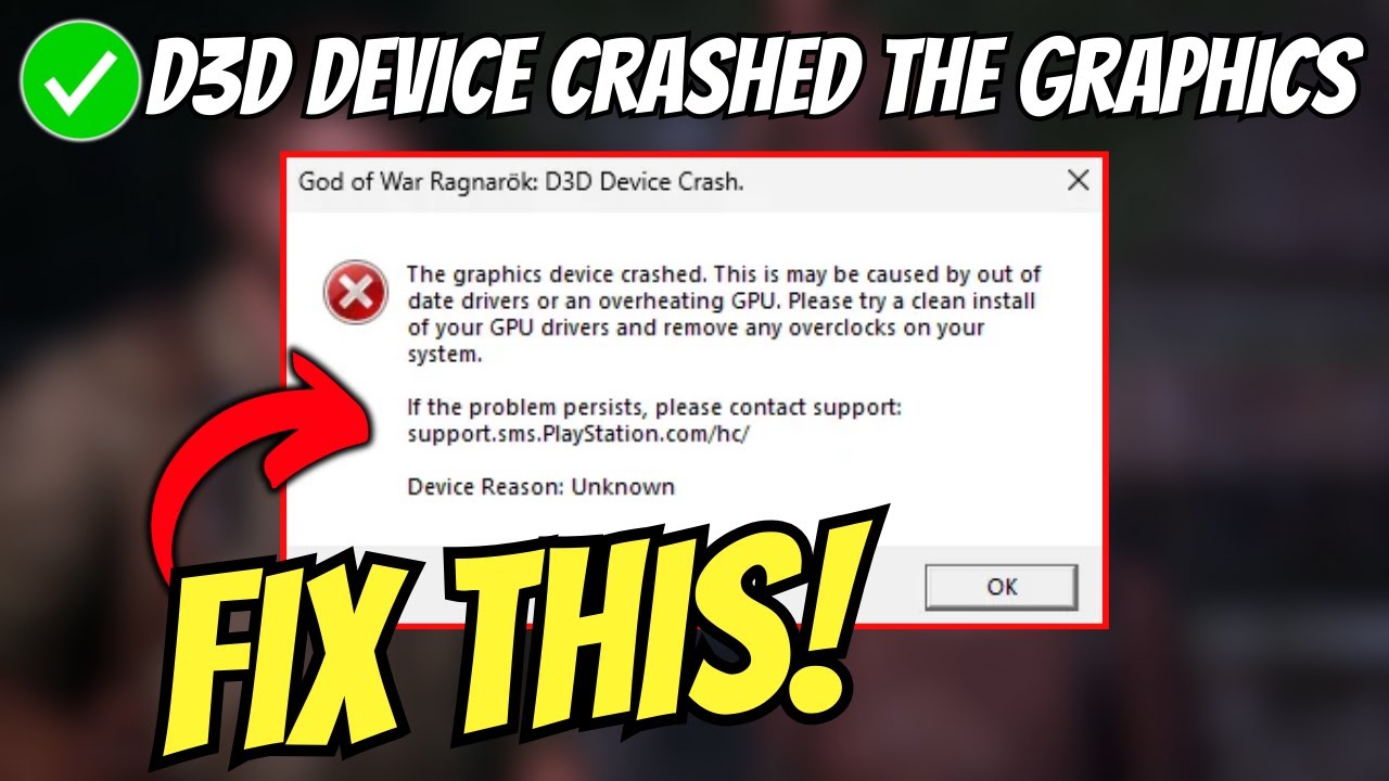 Fix God Of War Ragnarok: D3D Device Crashed | Graphics Device Crashed