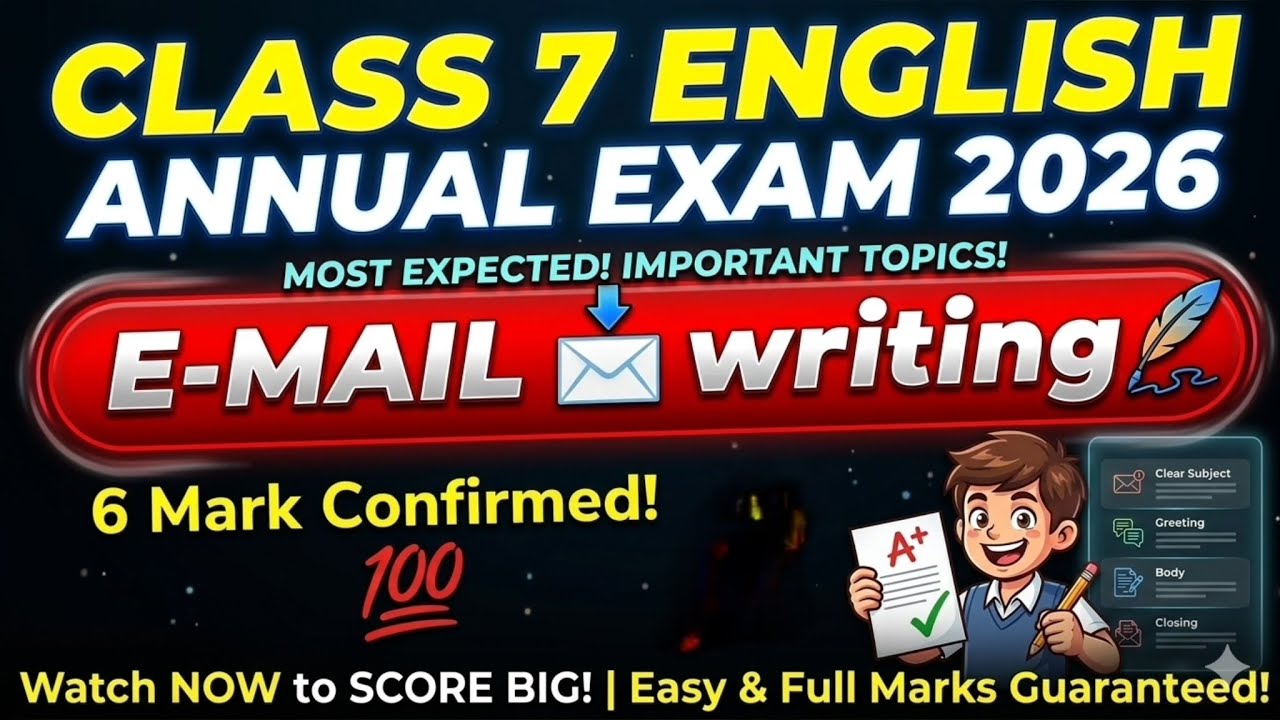 Class 7 - English - E-mail writing - Annual Examination important questions 
