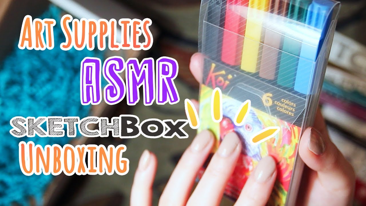 ASMR 🖍🖌 ART SUPPLIES ✏️  (TEST) - SketchBox June Unboxing