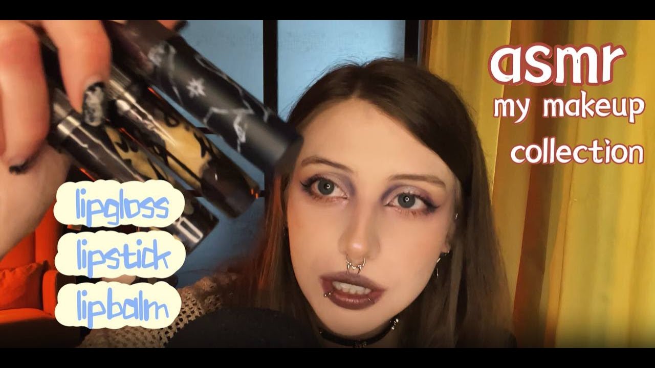 ASMR my lip combo collection ᑦ꒰ • ༝ •  ྀྀི꒱ᐣ АСМР моя коллекция помад, блесков и бальзамов для губ