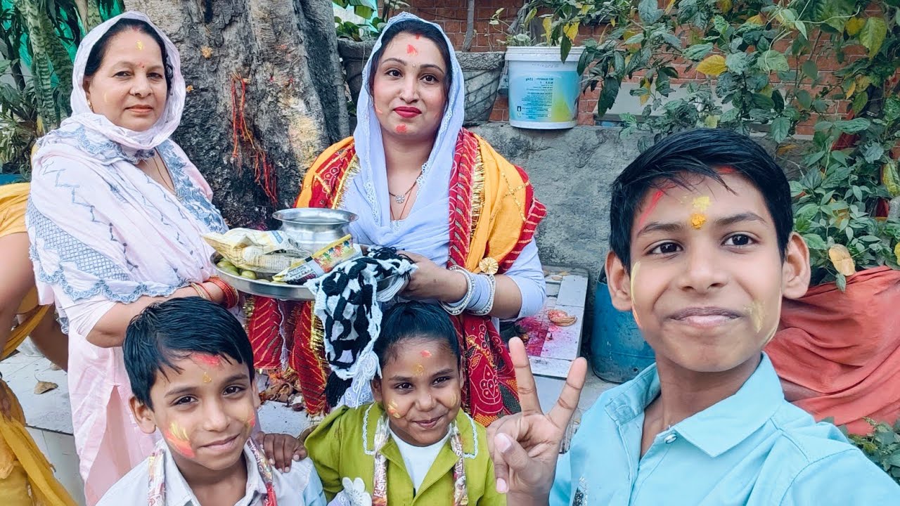 Holi pujan ( mera 3 vlog 📸🙏🏻)