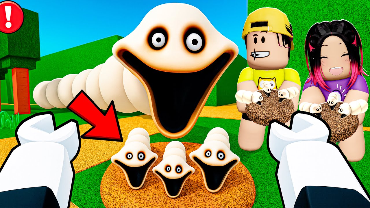 ROUBAMOS OS FILHOS DA MINHOCA FAMINTA WORM HUNGRY NO ROBLOX!