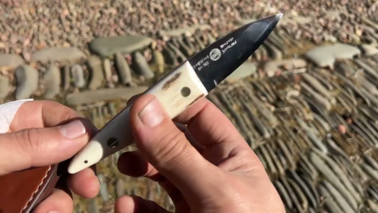 Custom Crowsfoot 6 1/2&rdquo; Sgian Dubh with Antler Scales