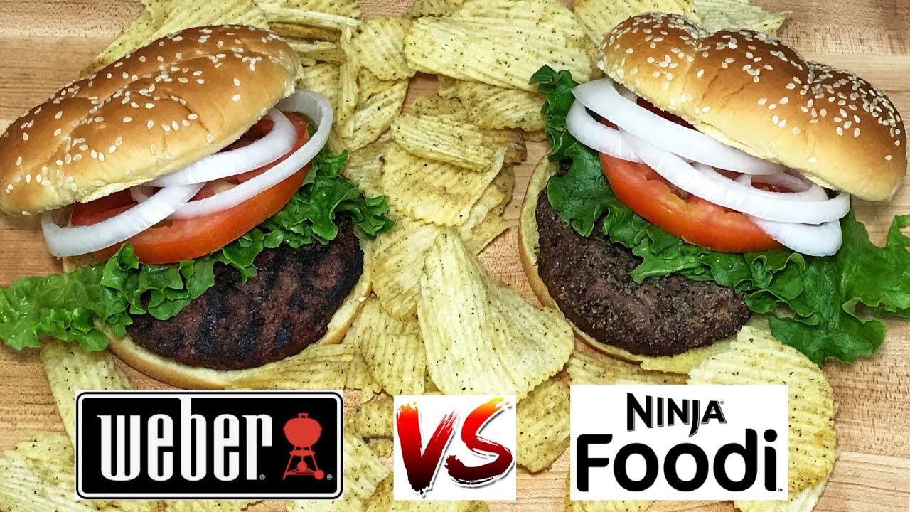 Ninja Foodi vs. Weber Kettle | Battle Hamburgers | Slow 'N Sear 2.0