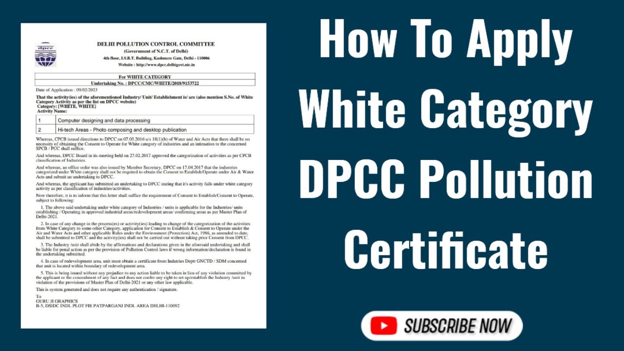 How To Apply White Category DPCC License | White Category DPCC License Kaisa Apply Hota Hai |