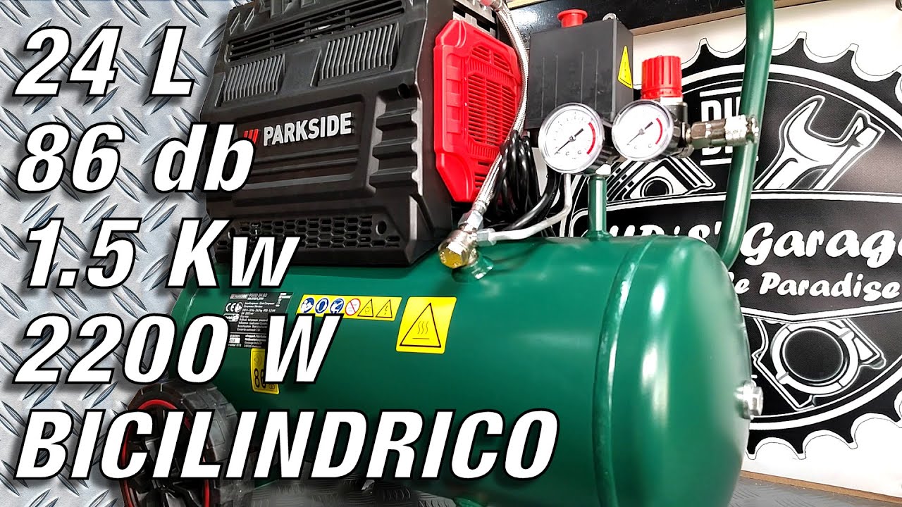 Compressore Bicilindrico 24 Litri 1.5 Kw Silenziato PARKSIDE PSKO 24 B2