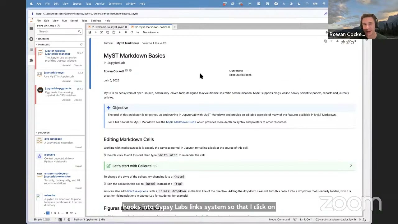Scientific writing in JupyterLab with MyST Markdown