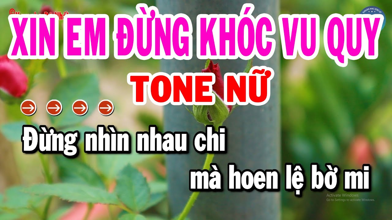 Karaoke Xin Em Đừng Khóc Vu Quy Tone Nữ Nhạc Sống Mới Dễ Hát Nhất | Karaoke Đệ Nhất