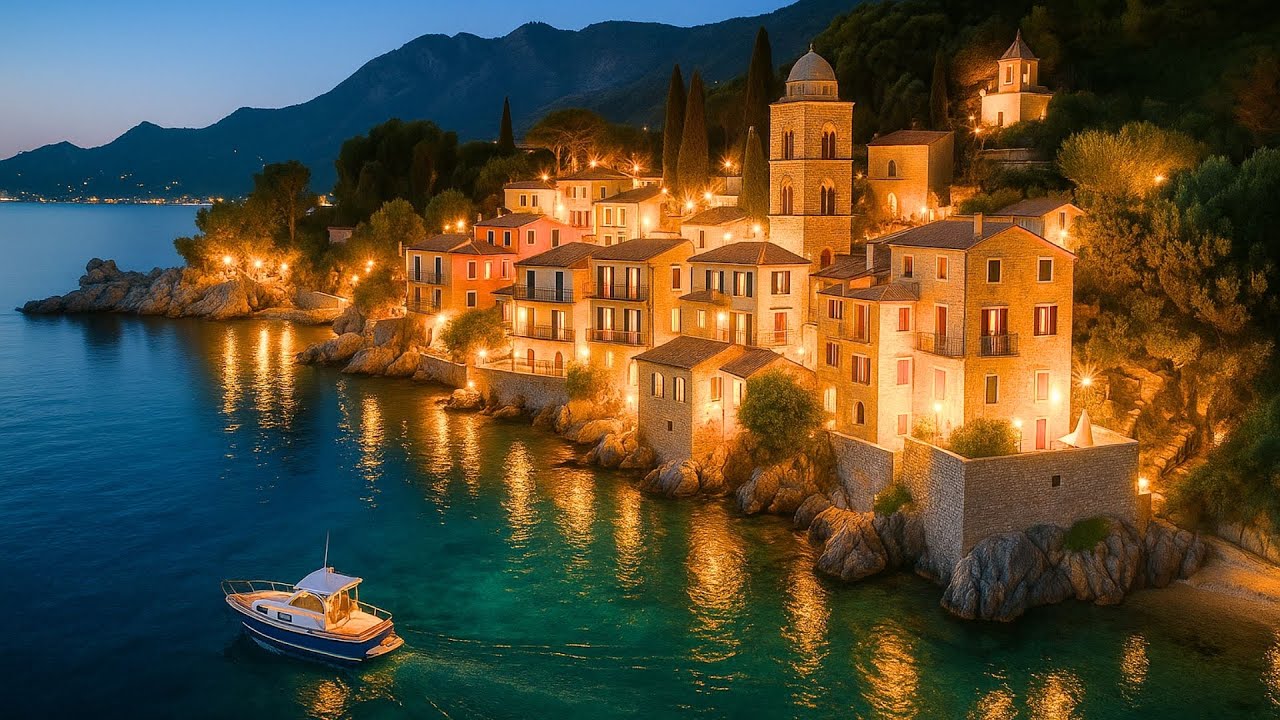 🇮🇹 Aerial Views of the Italian Riviera | Elegant Mediterranean Melodies & Scenic Luxury Coast 🌊🏛️🎶