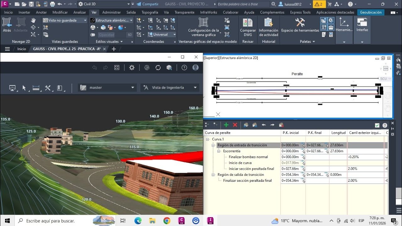 CÁLCULO DE PERALTE -  SÚPER ELEVACIÓN - COORDINACIÓN DE EMPALMES🧑‍💻