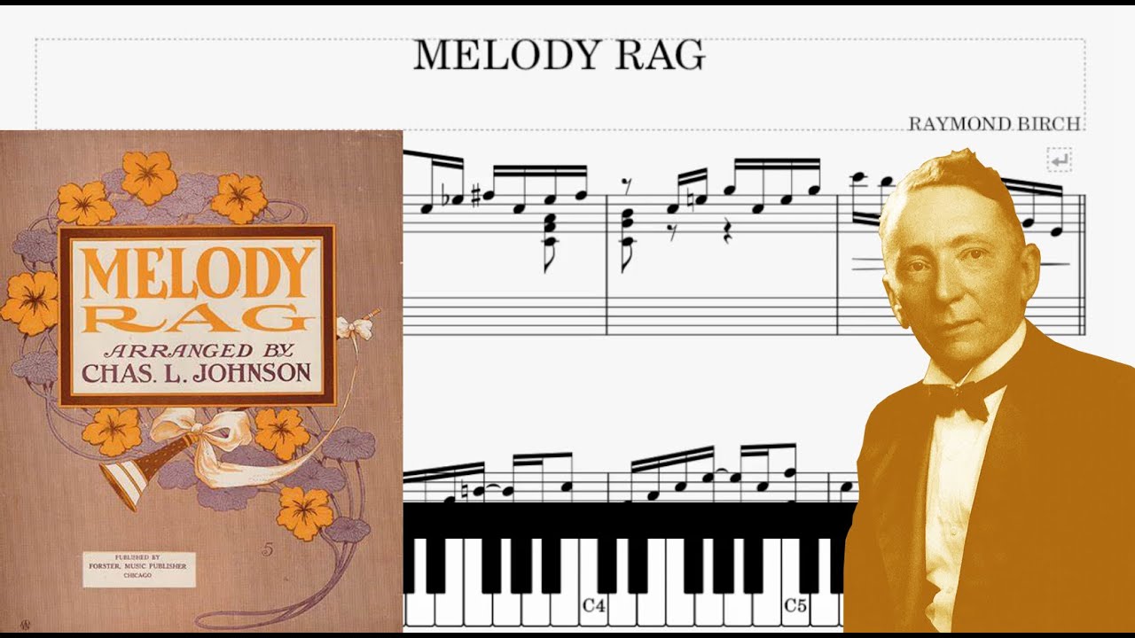 Melody Rag (1911) - Piano - Charles Leslie Johnson (Sheets Tutorial Piano score)