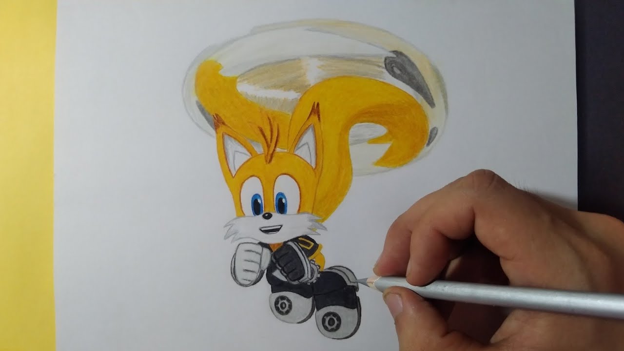 Dibujando a Tails Nine Volando | Sonic Prime | Drawing Tails Nine Flying