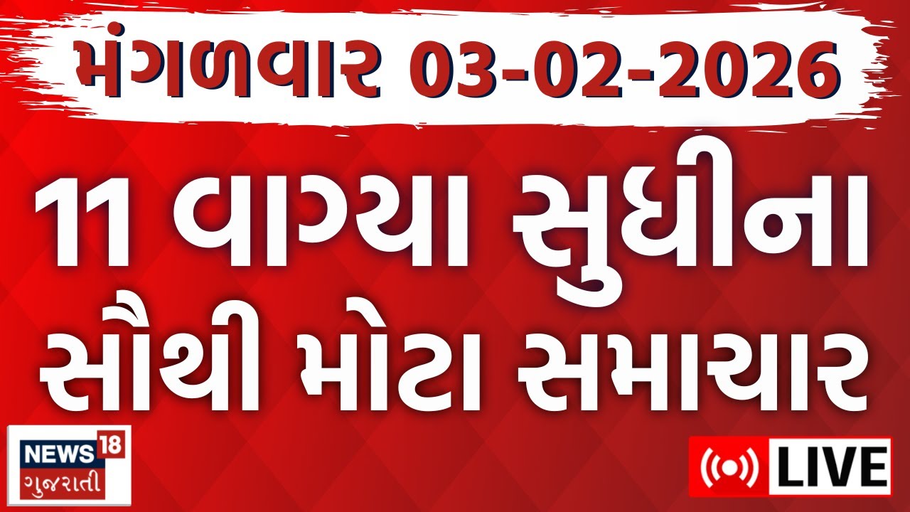 Gujarati Fatafat News LIVE | તમામ મહત્વના સમાચાર | Latest News | Weather News | News18 Gujarati