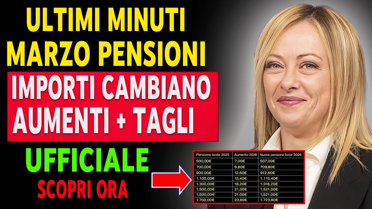 💥 PENSIONI MARZO: Aumenti Confermati ma Tagli per Molti! Le 2 Novità Che Cambiano Tutto